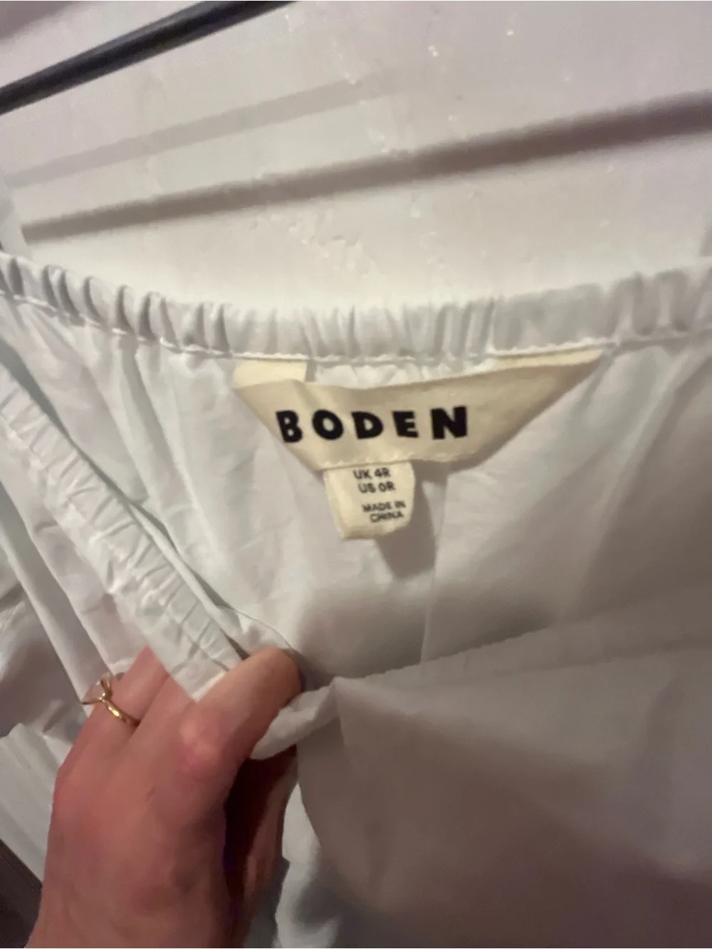BODEN White Cotton Dress Colorful Stripes Puff Sleeve Size 4 - Picture 4 of 6